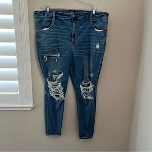 American Eagle Very Distressed Next Level Stretch Rips Women's Plus Size 24